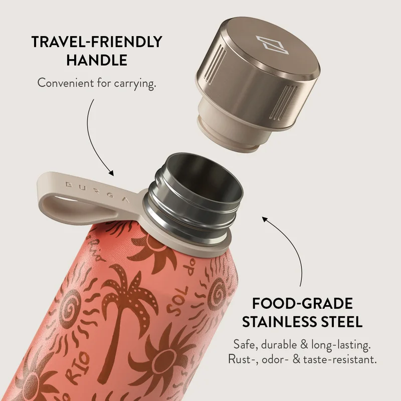 Burga Water Bottle Ipanema 500ml Burga Water Bottle. Keep Your Drinks At The Perfect Temperature And Your Style Impeccable, Whether At The Gym, Office, Or Outdoors (Ipanema) (500 Ml)  | Best Price UAE